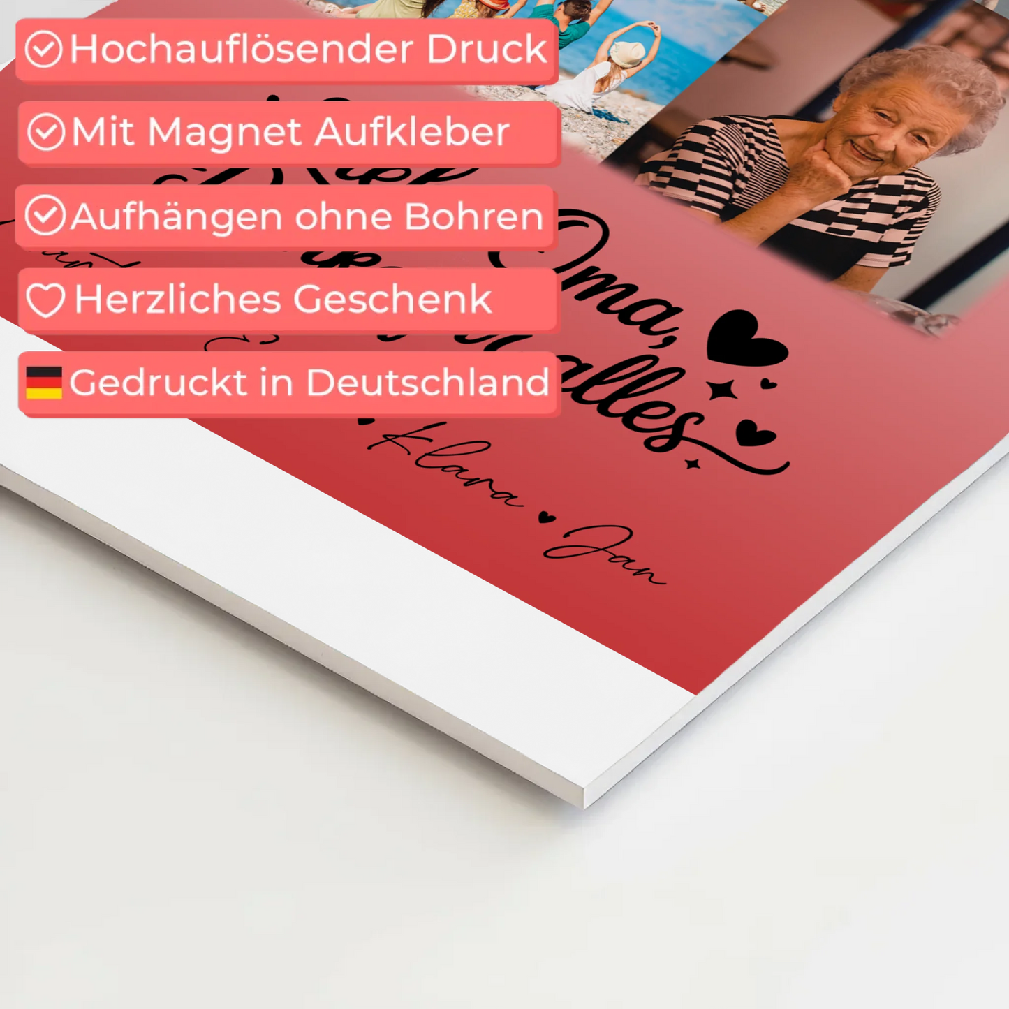Oma Plakat mit 9 Fotos Liebe Oma Danke für alles personalisiertes Geschenk