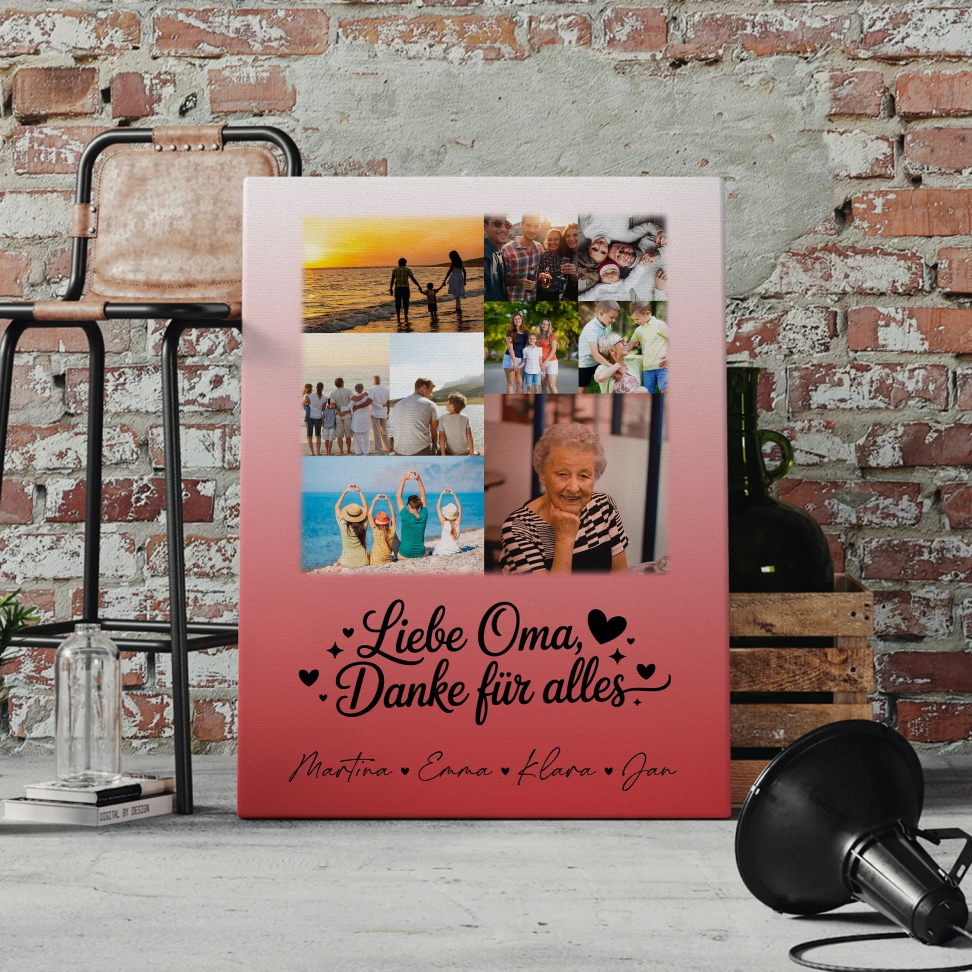 Personalisiertes Oma Plakat mit 9 Fotos Liebe Oma Danke für alles 4