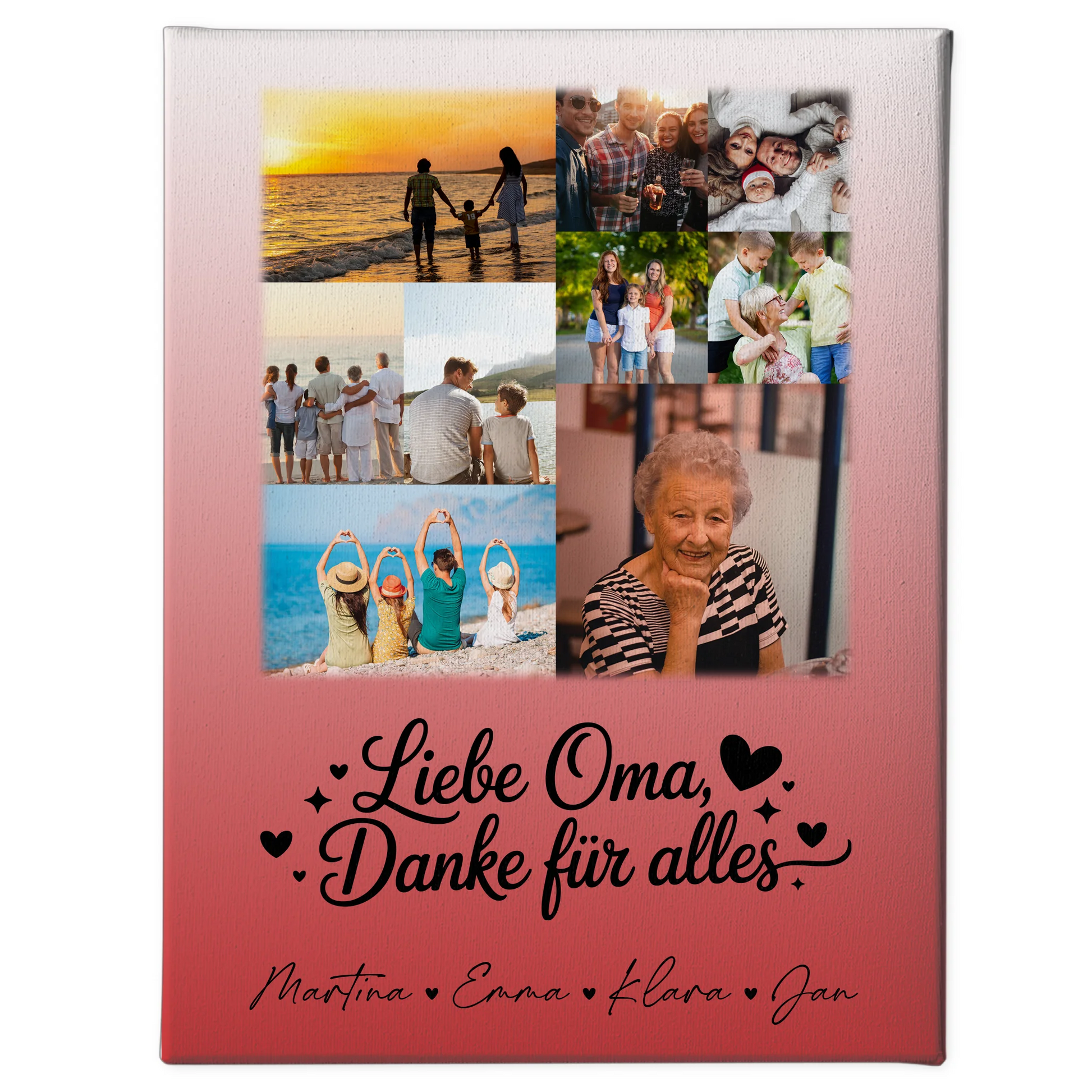 Personalisiertes Oma Plakat mit 9 Fotos Liebe Oma Danke für alles 1