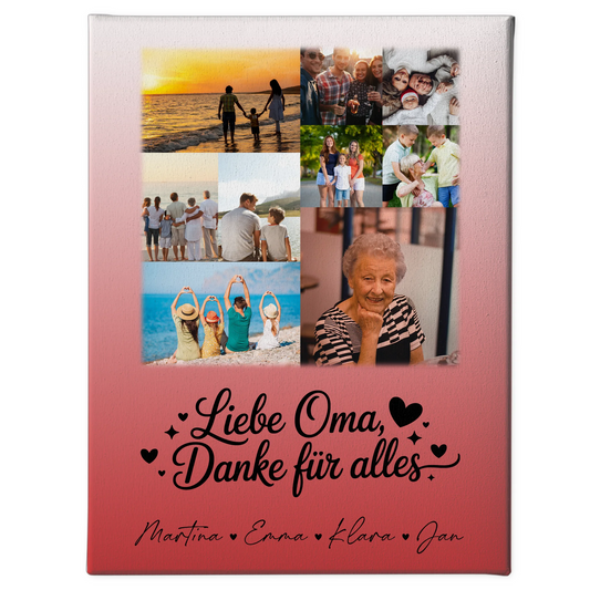 Personalisiertes Oma Plakat mit 9 Fotos Liebe Oma Danke für alles 1
