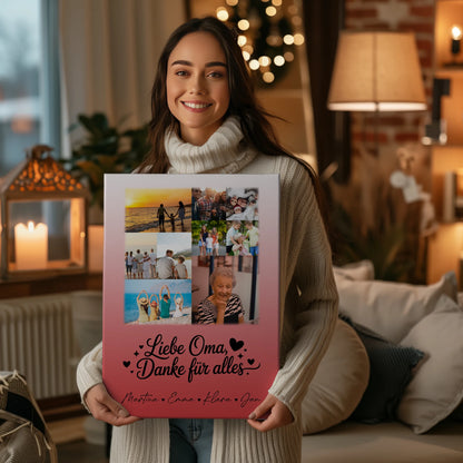 Personalisiertes Oma Plakat mit 9 Fotos Liebe Oma Danke für alles 2