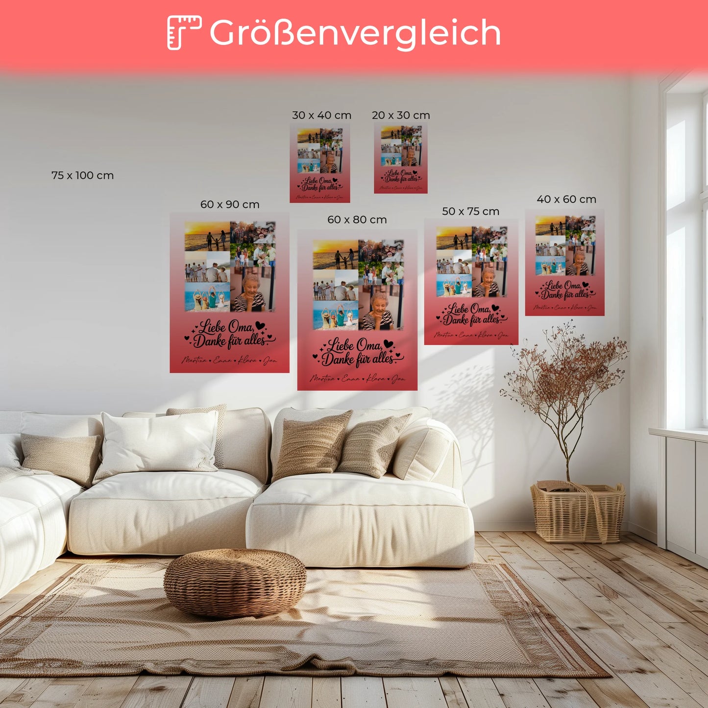 Personalisiertes Oma Plakat mit 9 Fotos Liebe Oma Danke für alles 6