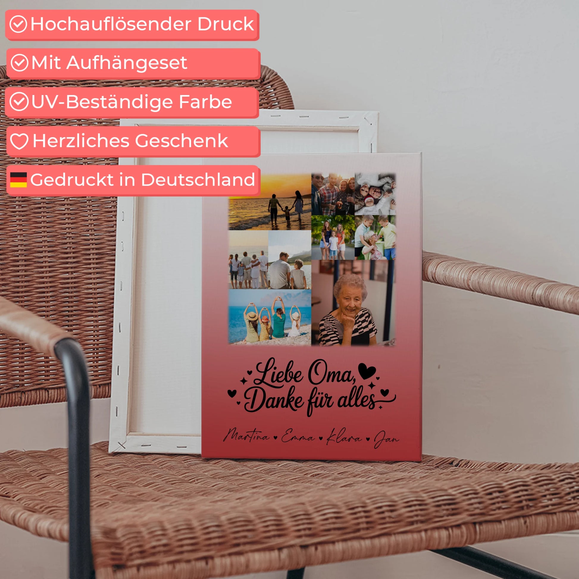 Personalisiertes Oma Plakat mit 9 Fotos Liebe Oma Danke für alles 5