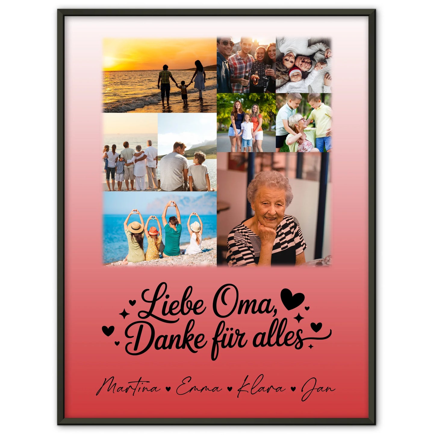 Oma Poster mit 9 Fotos Liebe Oma Danke für alles personalisiertes Geschenk