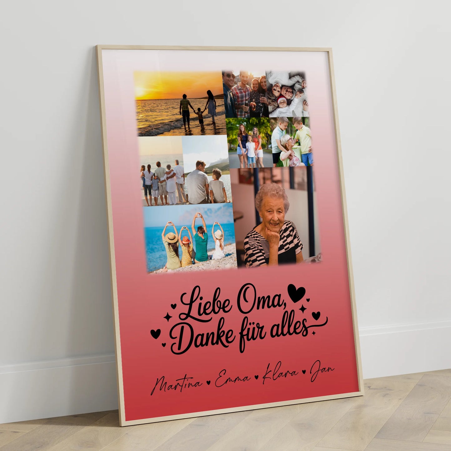 Oma Poster mit 9 Fotos Liebe Oma Danke für alles personalisiertes Geschenk