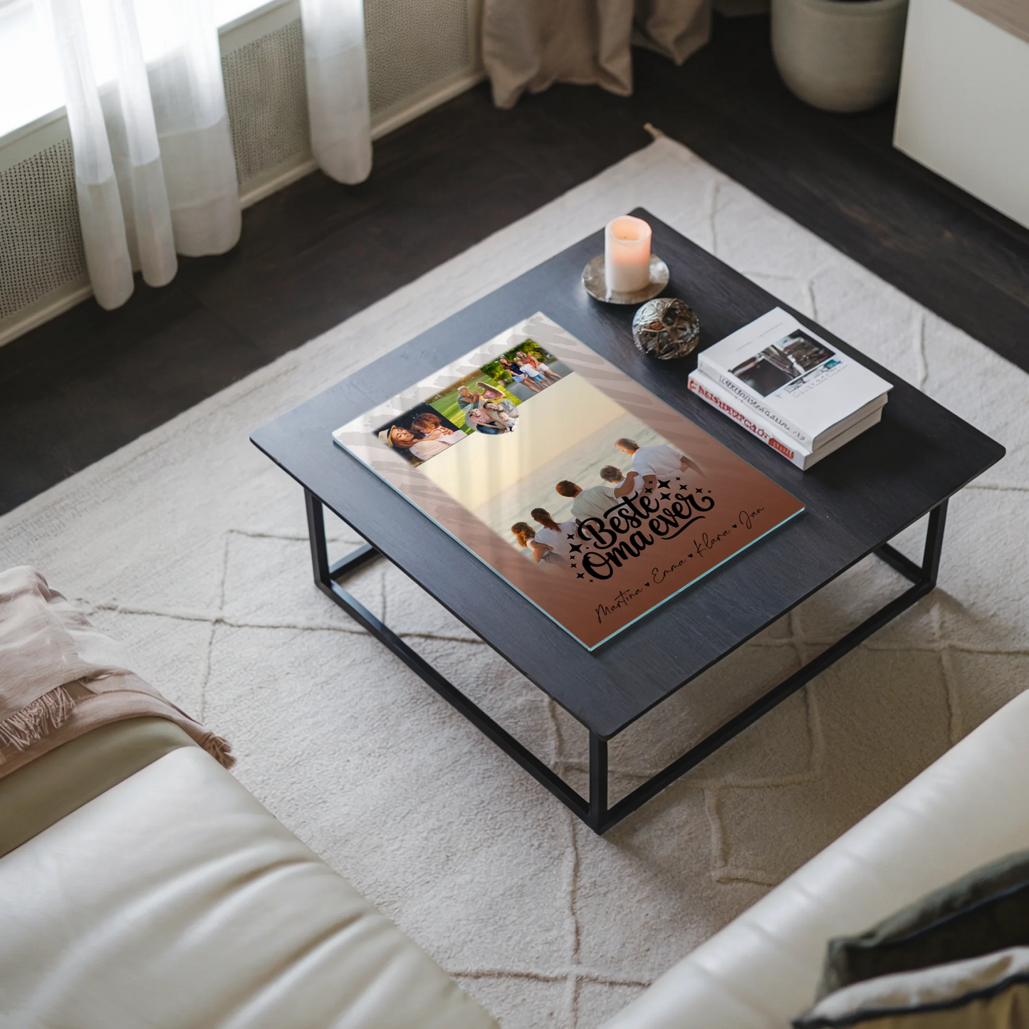 Oma Plakat mit 4 Fotos und 1 Kleines Herz Foto Beste Oma Ever personalisiertes Geschenk