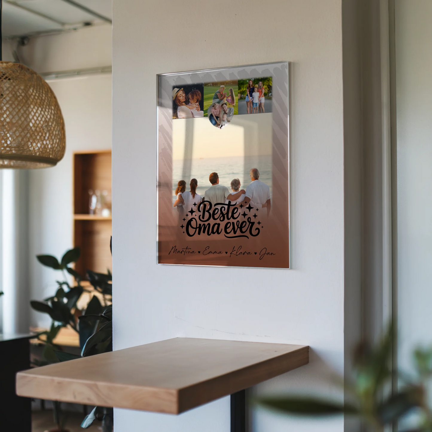 Oma Plakat mit 4 Fotos und 1 Kleines Herz Foto Beste Oma Ever personalisiertes Geschenk