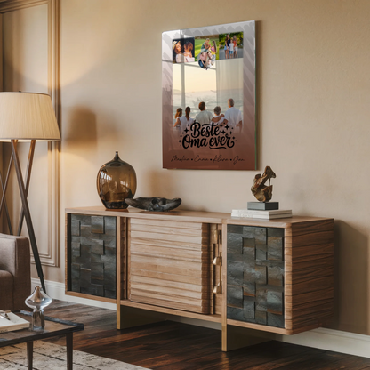 Oma Plakat mit 4 Fotos und 1 Kleines Herz Foto Beste Oma Ever personalisiertes Geschenk