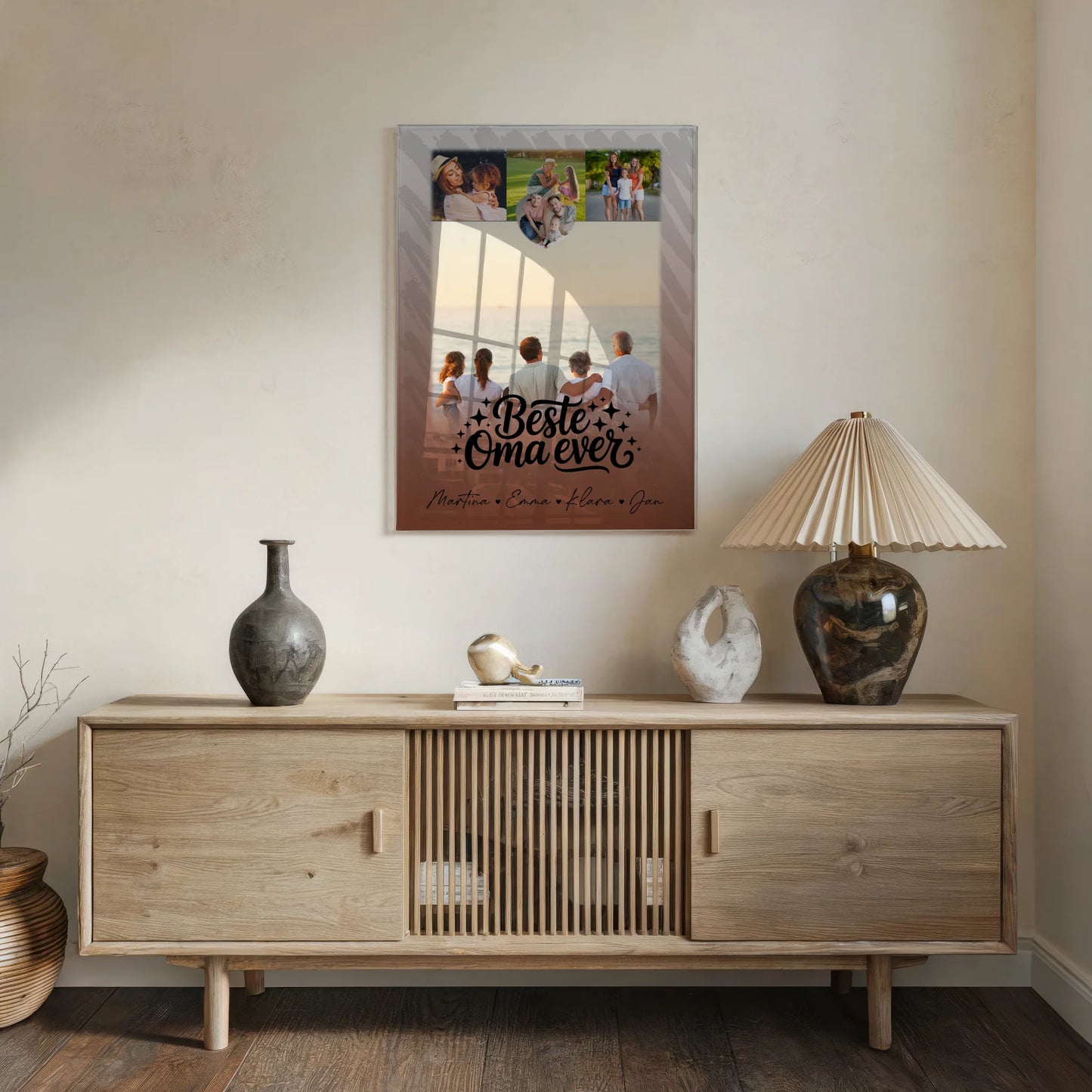 Oma Plakat mit 4 Fotos und 1 Kleines Herz Foto Beste Oma Ever personalisiertes Geschenk