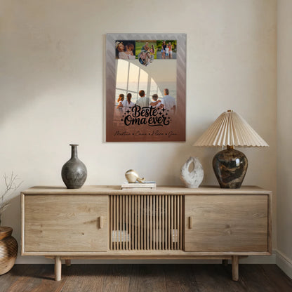 Oma Plakat mit 4 Fotos und 1 Kleines Herz Foto Beste Oma Ever personalisiertes Geschenk