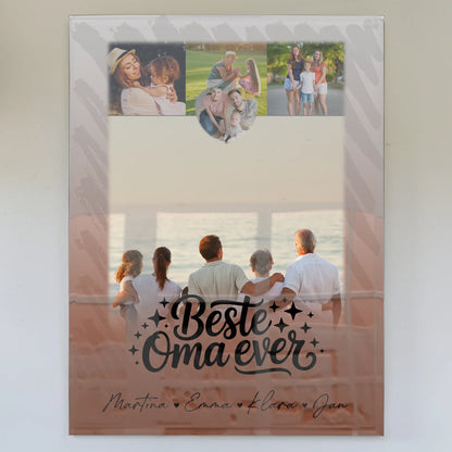 Oma Plakat mit 4 Fotos und 1 Kleines Herz Foto Beste Oma Ever personalisiertes Geschenk