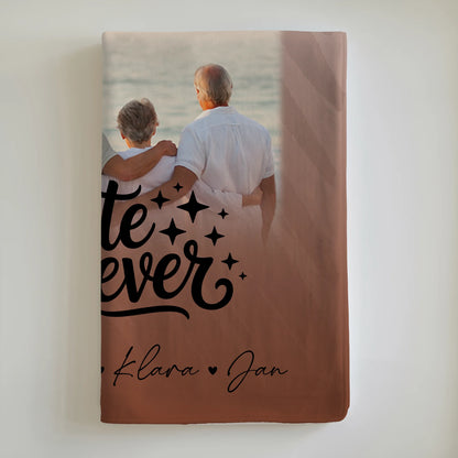 Personalisierte Decke für Oma und Opa mit 4 Fotos und Herz Motiv Beste Oma Ever 6