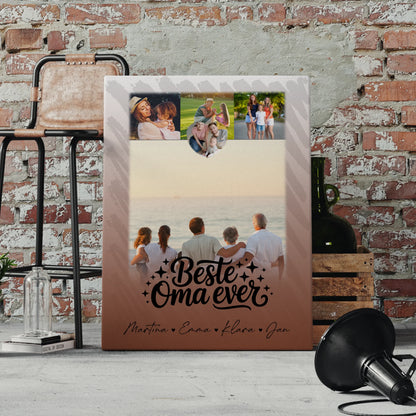 Personalisiertes Wandbild Oma mit 4 Fotos und 1 Kleines Herz Foto Beste Oma Ever 4
