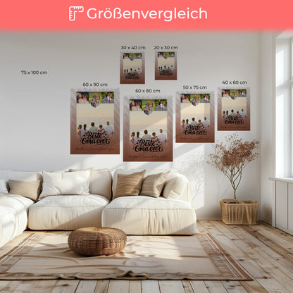 Personalisiertes Wandbild Oma mit 4 Fotos und 1 Kleines Herz Foto Beste Oma Ever 6