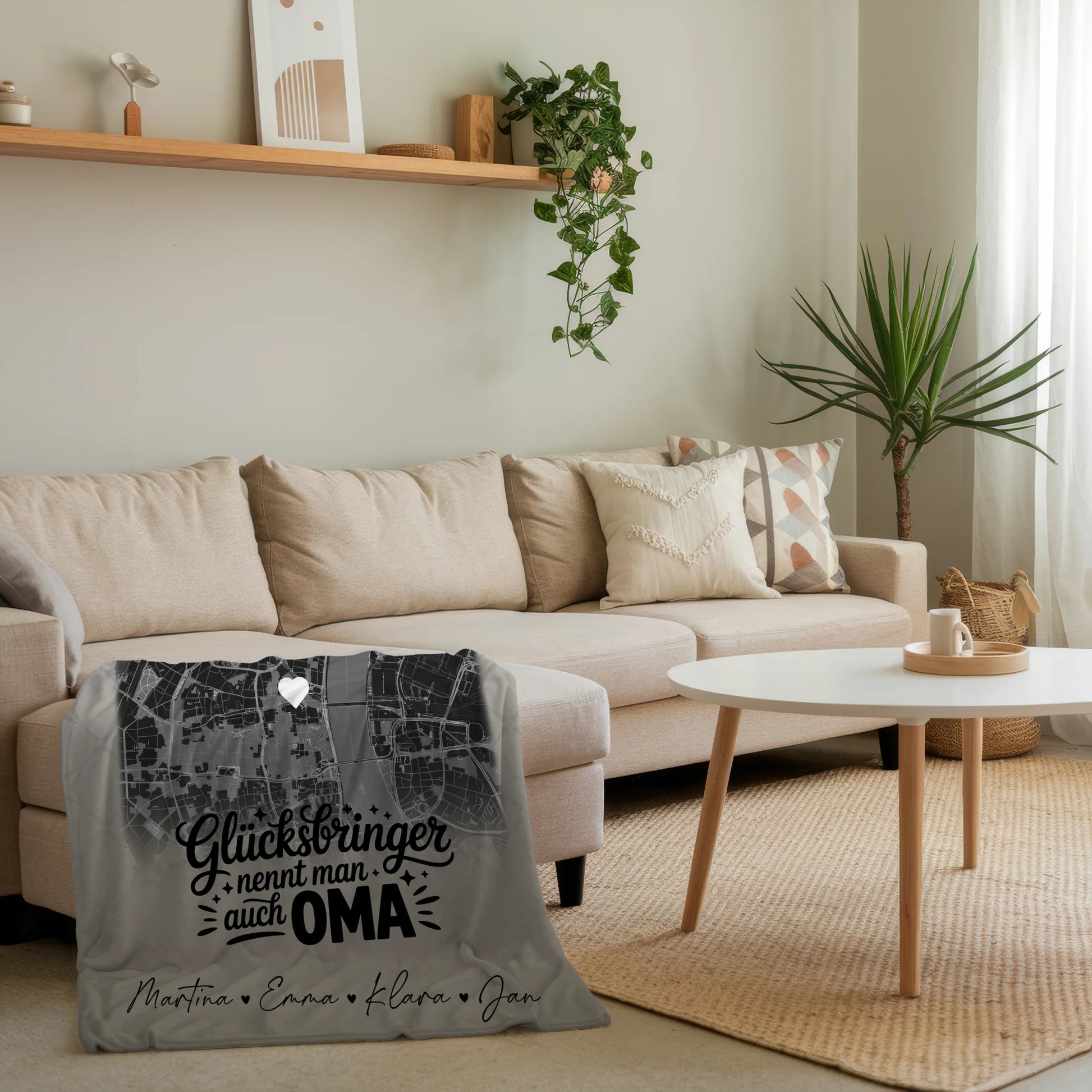 Personalisierte Kuscheldecke Mit Namen 4 Fotos Karte Schwarz-Weiß Glücksbringer Bruder 4