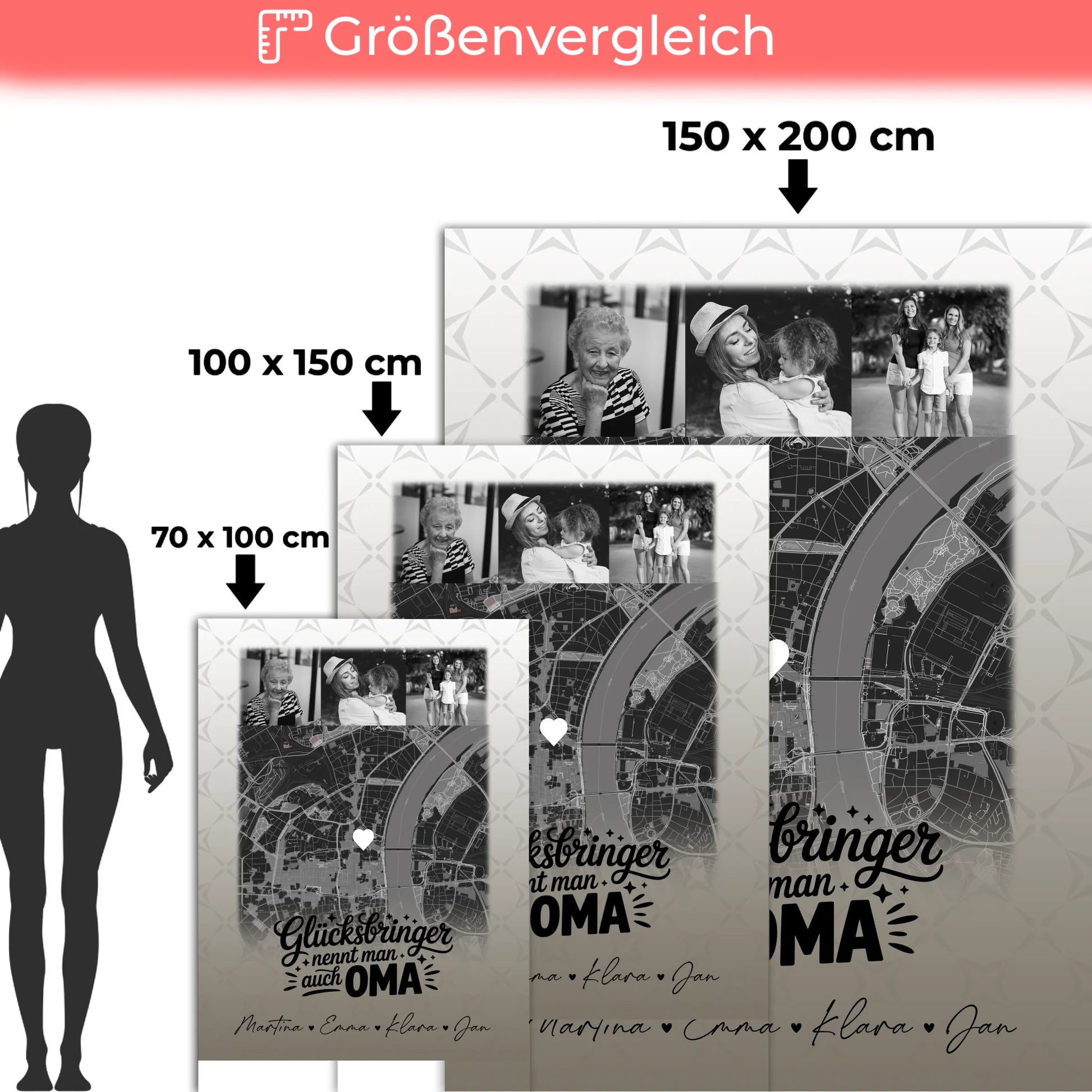 Personalisierte Kuscheldecke Mit Namen 4 Fotos Karte Schwarz-Weiß Glücksbringer Bruder 5