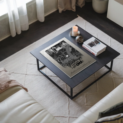 Personalisierte Wandbilder Oma mit 4 Fotos und Karte Schwarz-Weiß Glücksbringer nennt man auch Bruder