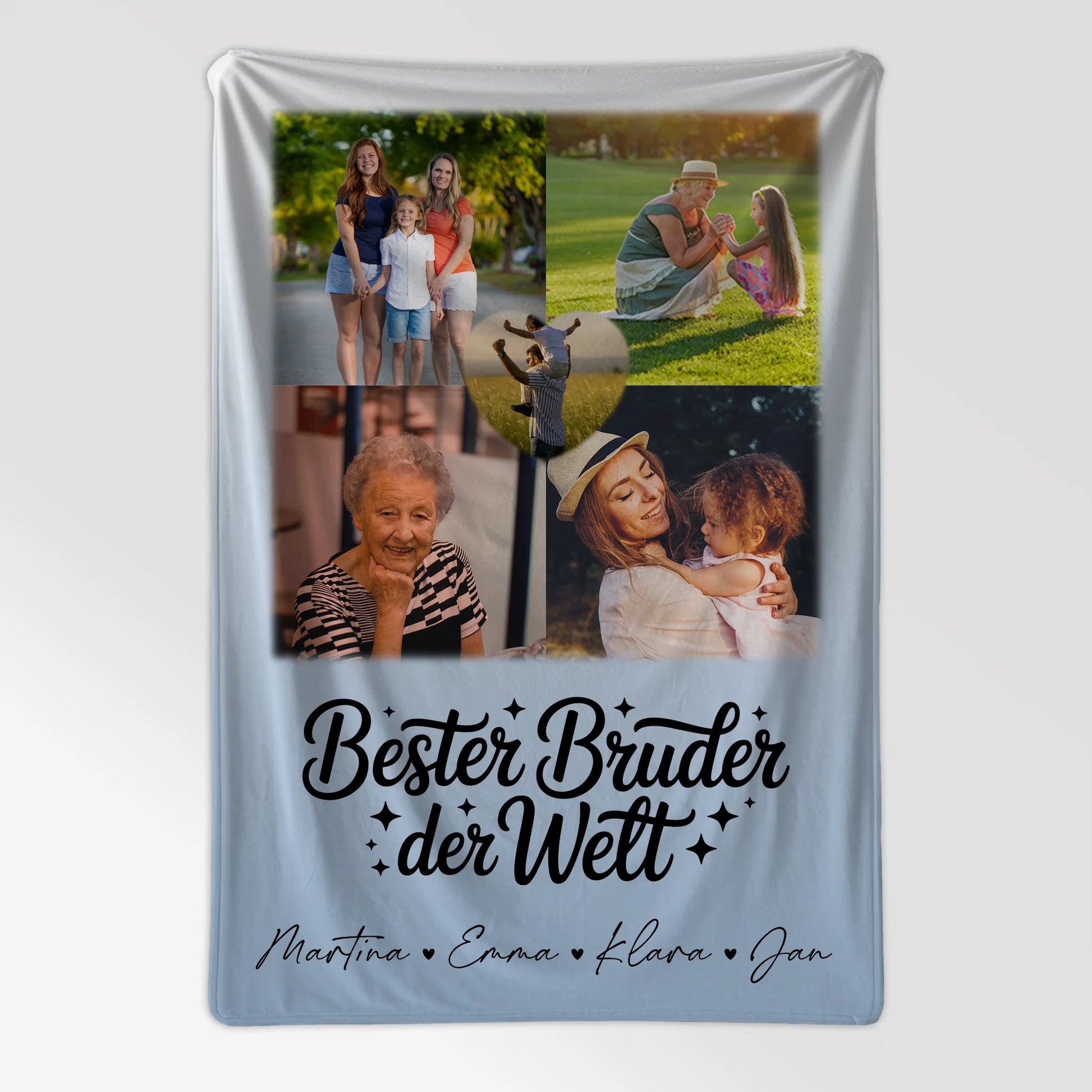 Kuscheldecke Mit Namen, Motiv, 4 Fotos & Herz – Bester Bruder der Welt 7