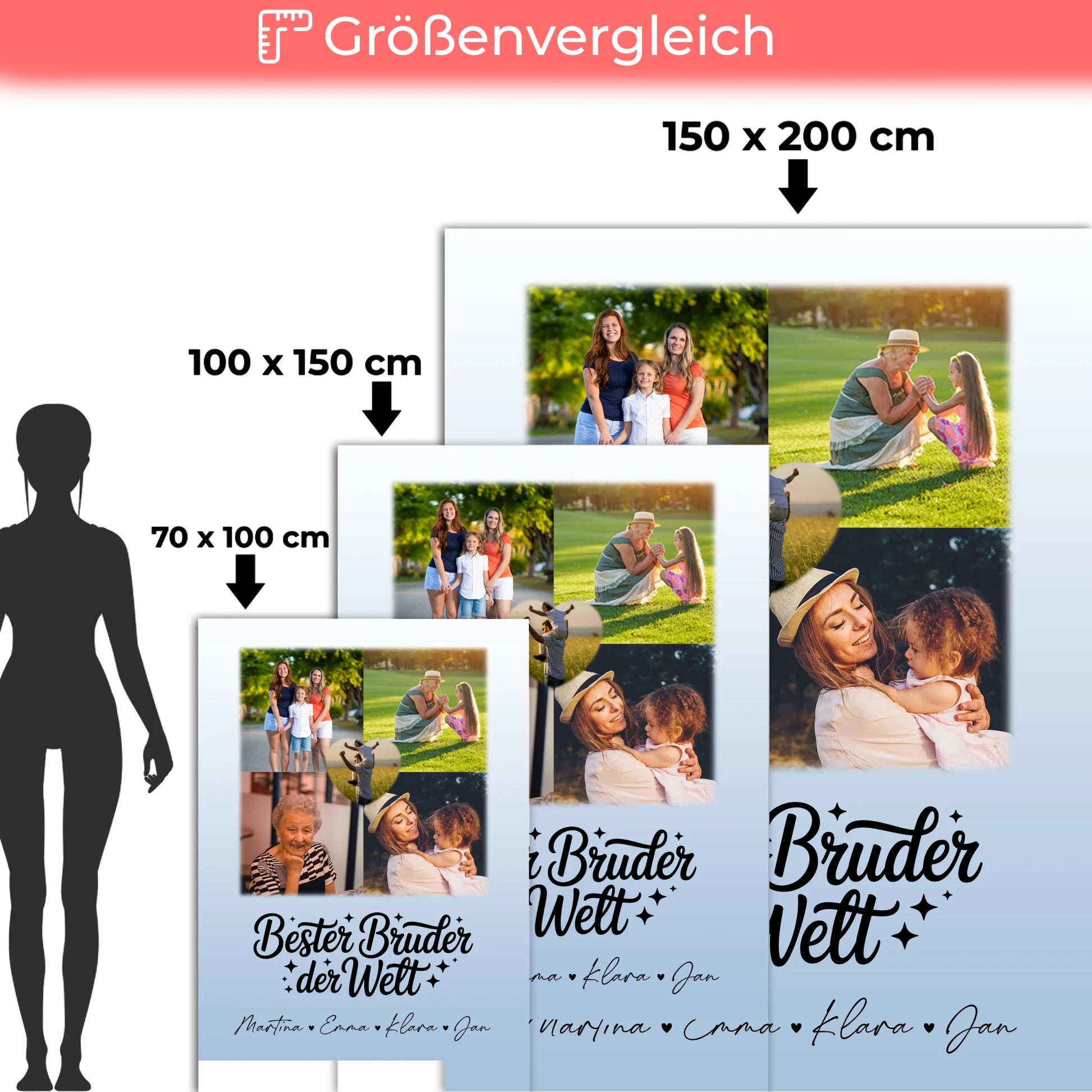 Kuscheldecke Mit Namen, Motiv, 4 Fotos & Herz – Bester Bruder der Welt 5