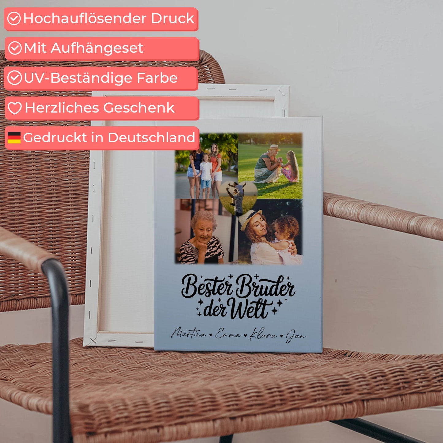 Fotocollage Großes Bild Aus Vielen Kleinen mit 4 Fotos und Herz für den besten Bruder der Welt 5