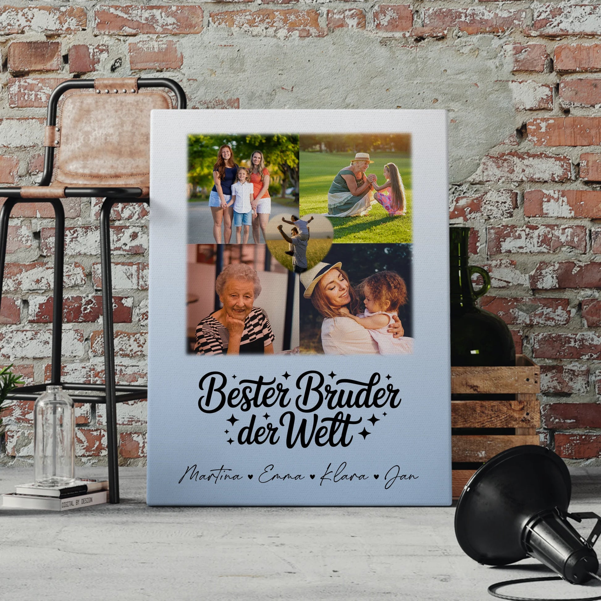 Fotocollage Großes Bild Aus Vielen Kleinen mit 4 Fotos und Herz für den besten Bruder der Welt 4