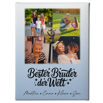 Fotocollage Großes Bild Aus Vielen Kleinen mit 4 Fotos und Herz für den besten Bruder der Welt 1