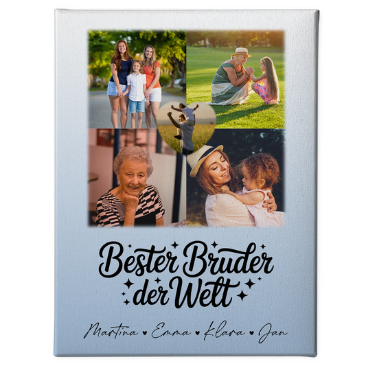 Fotocollage Großes Bild Aus Vielen Kleinen mit 4 Fotos und Herz für den besten Bruder der Welt 1