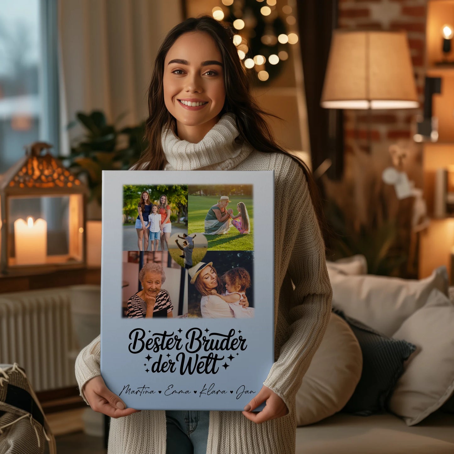 Fotocollage Großes Bild Aus Vielen Kleinen mit 4 Fotos und Herz für den besten Bruder der Welt 2