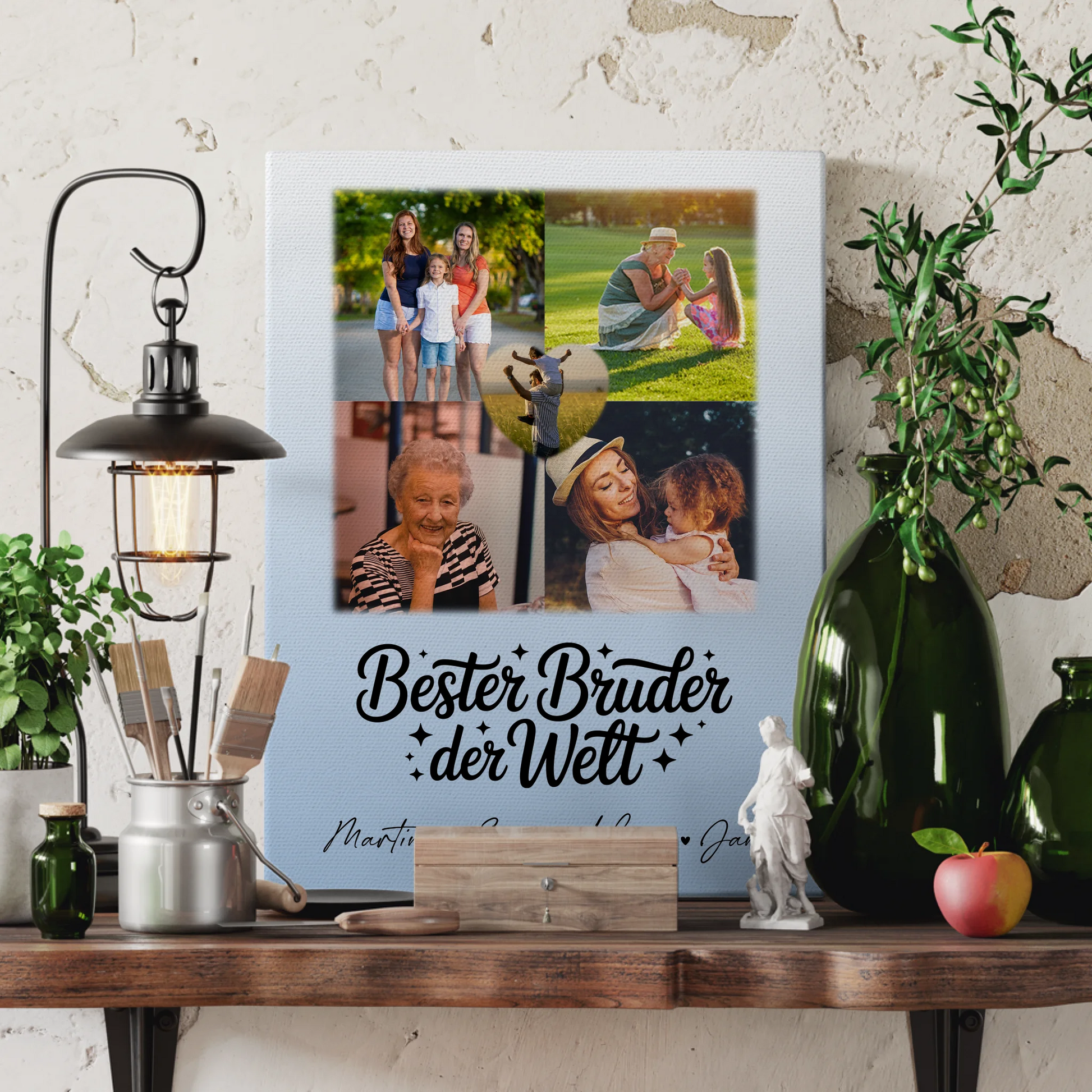 Fotocollage Großes Bild Aus Vielen Kleinen mit 4 Fotos und Herz für den besten Bruder der Welt 3