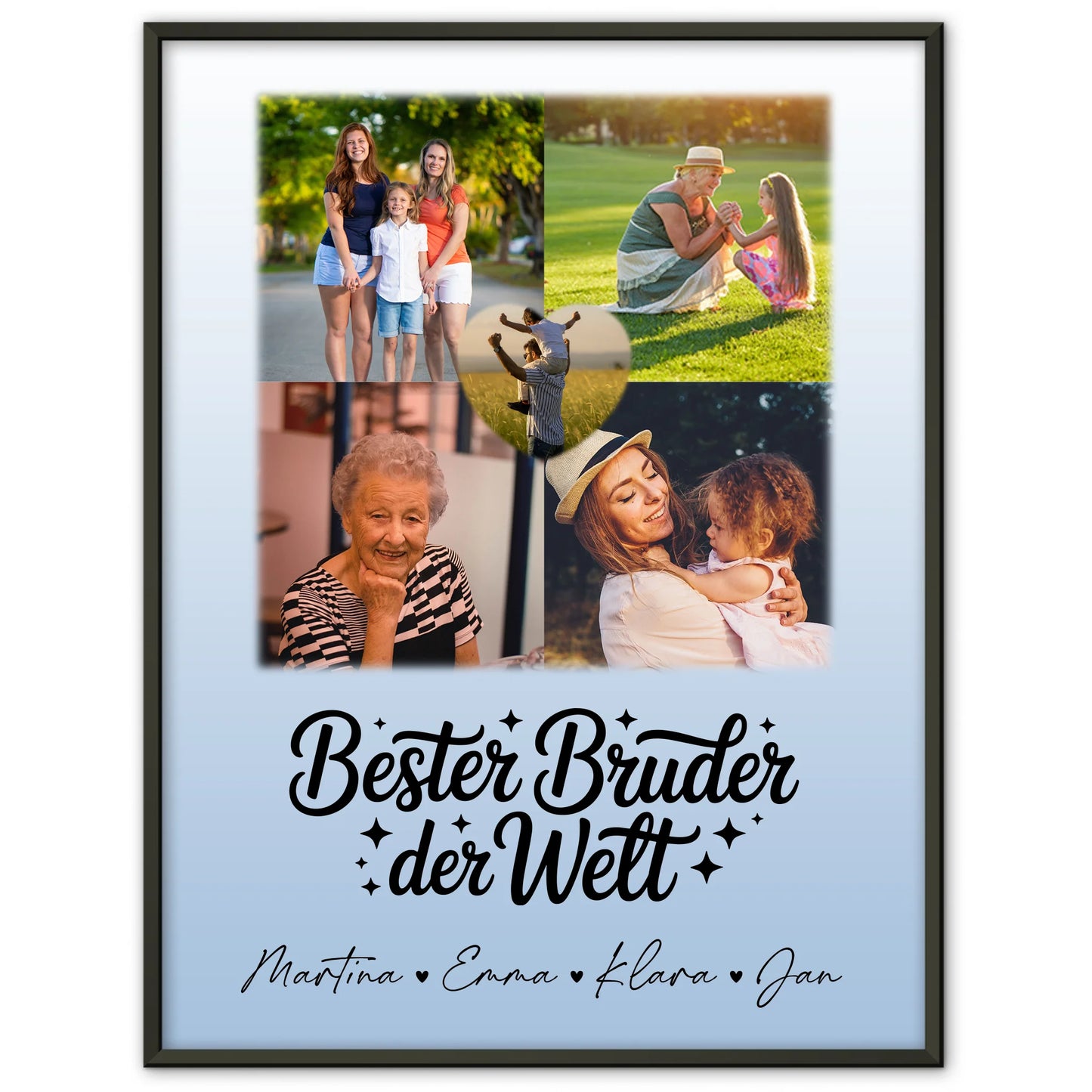 Bruder Poster Personalisiert mit 4 Fotos und Herz Foto Bester Bruder Der Welt