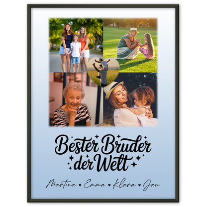 Bruder Poster Personalisiert mit 4 Fotos und Herz Foto Bester Bruder Der Welt