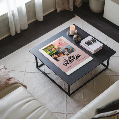 Fotoboard Magnet Wandbild mit 3 Fotos und Herz Karte für den besten Bruder Ever 3