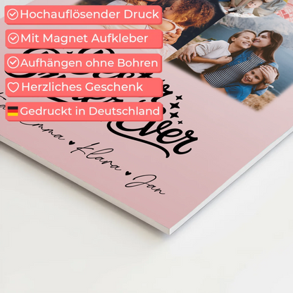 Fotoboard Magnet Wandbild mit 3 Fotos und Herz Karte für den besten Bruder Ever 10
