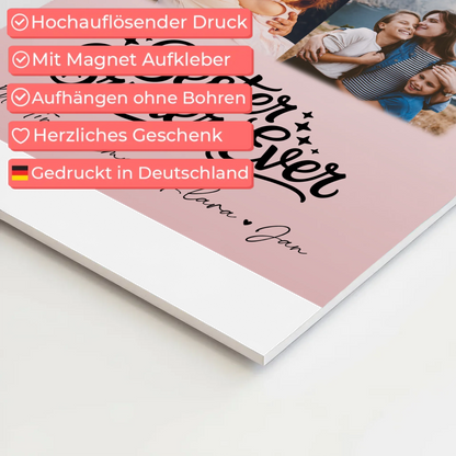Fotoboard Magnet Wandbild mit 3 Fotos und Herz Karte für den besten Bruder Ever