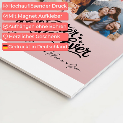 Fotoboard Magnet Wandbild mit 3 Fotos und Herz Karte für den besten Bruder Ever