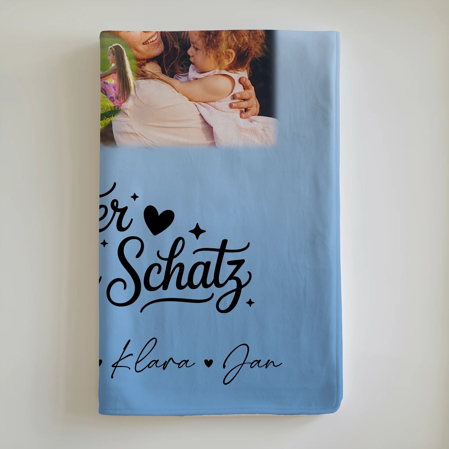 Personalisierte Namensdecke mit 8 Fotos und Herz Foto Bruder du bist mein Schatz Geschenk 6