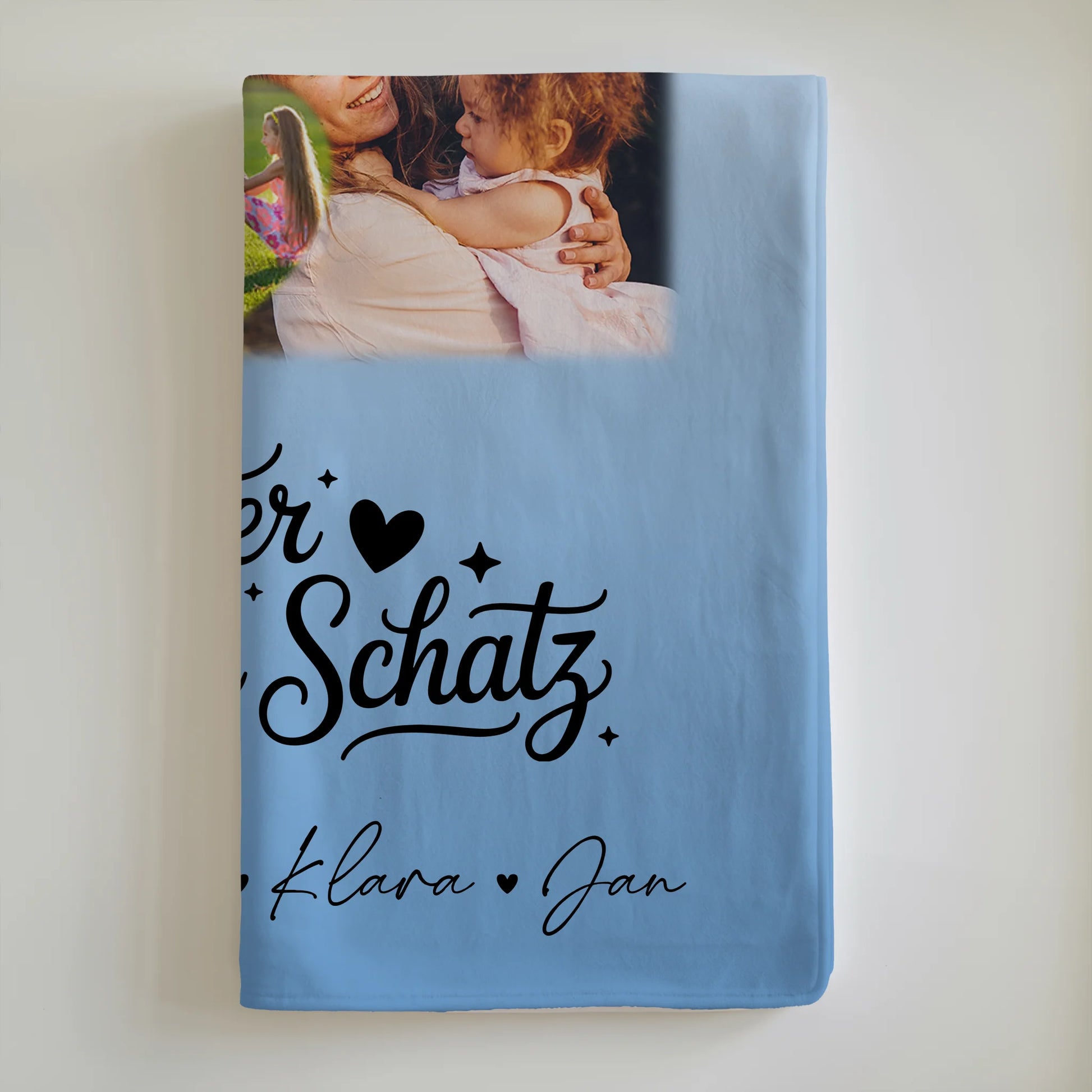Personalisierte Namensdecke mit 8 Fotos und Herz Foto Bruder du bist mein Schatz Geschenk 6