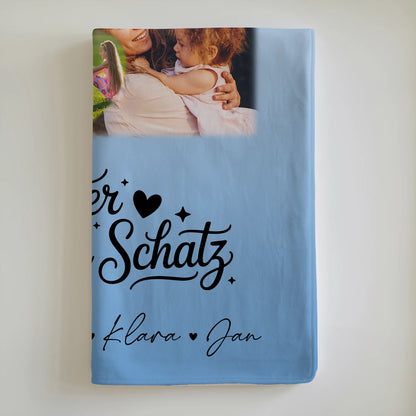 Personalisierte Namensdecke mit 8 Fotos und Herz Foto Bruder du bist mein Schatz Geschenk 6