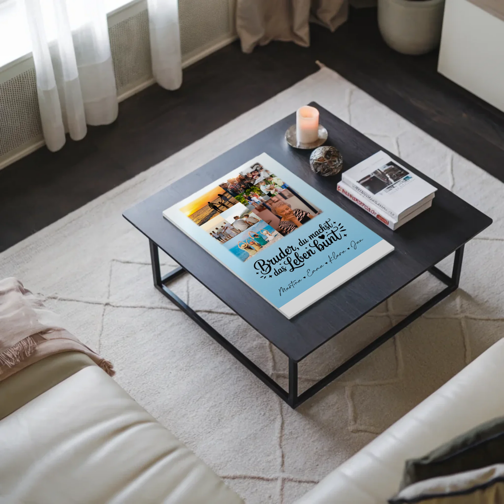 Personalisiertes Fotoboard Poster Magnetisch mit 9 Fotos Bruder du machst bunt Geschenk 3