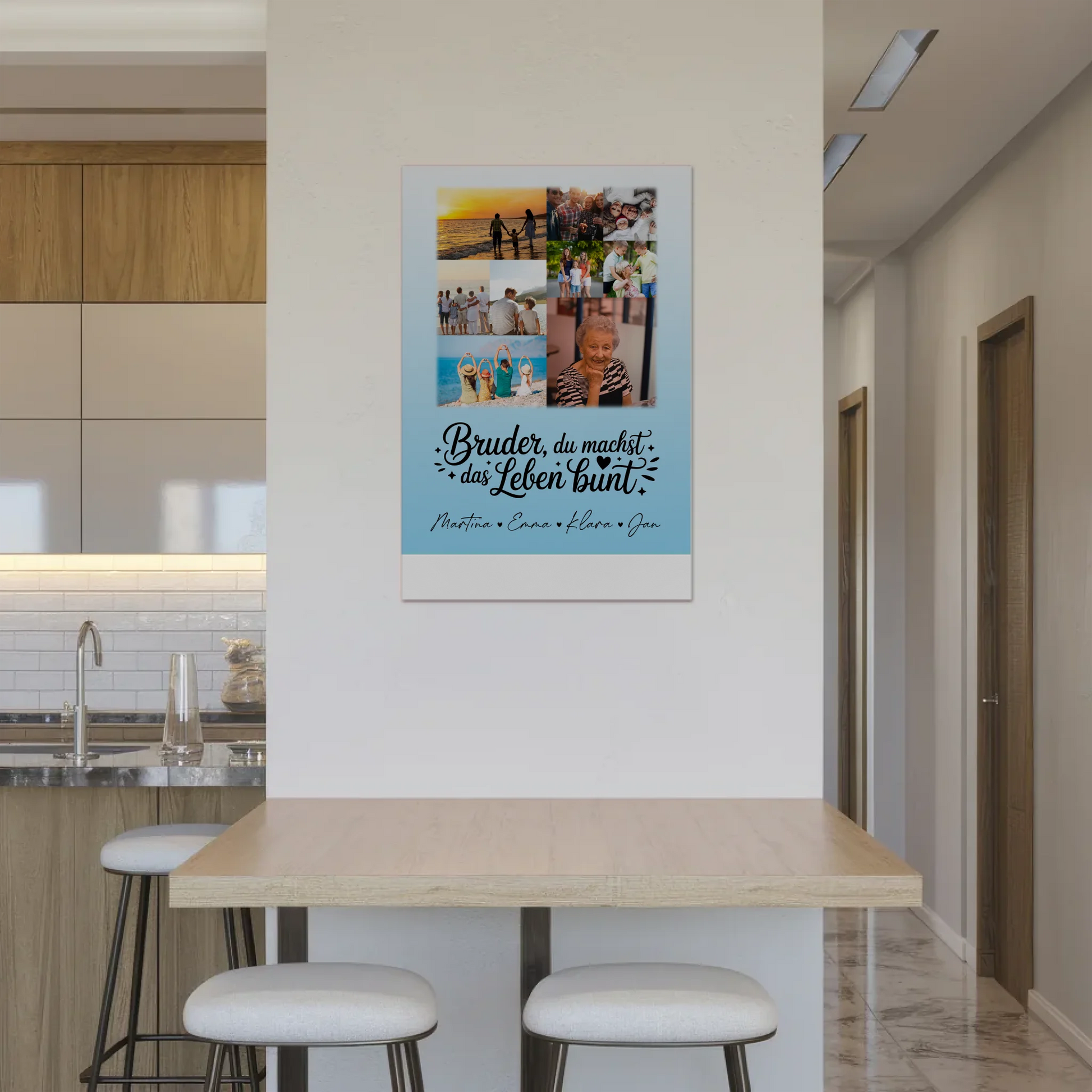 Personalisiertes Fotoboard Poster Magnetisch mit 9 Fotos Bruder du machst bunt Geschenk 2