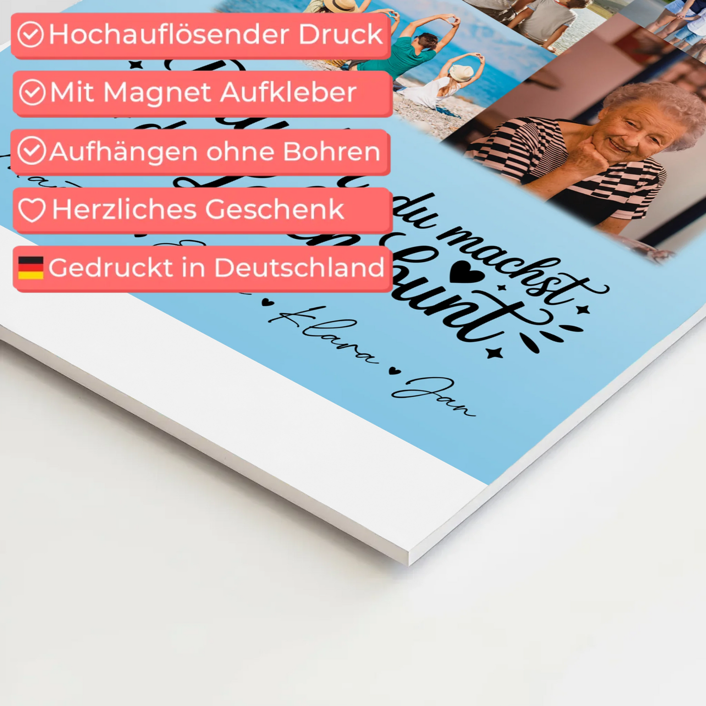 Personalisiertes Fotoboard Poster Magnetisch mit 9 Fotos Bruder du machst bunt Geschenk 4