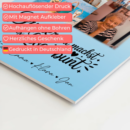 Personalisiertes Fotoboard Poster Magnetisch mit 9 Fotos Bruder du machst bunt Geschenk 10