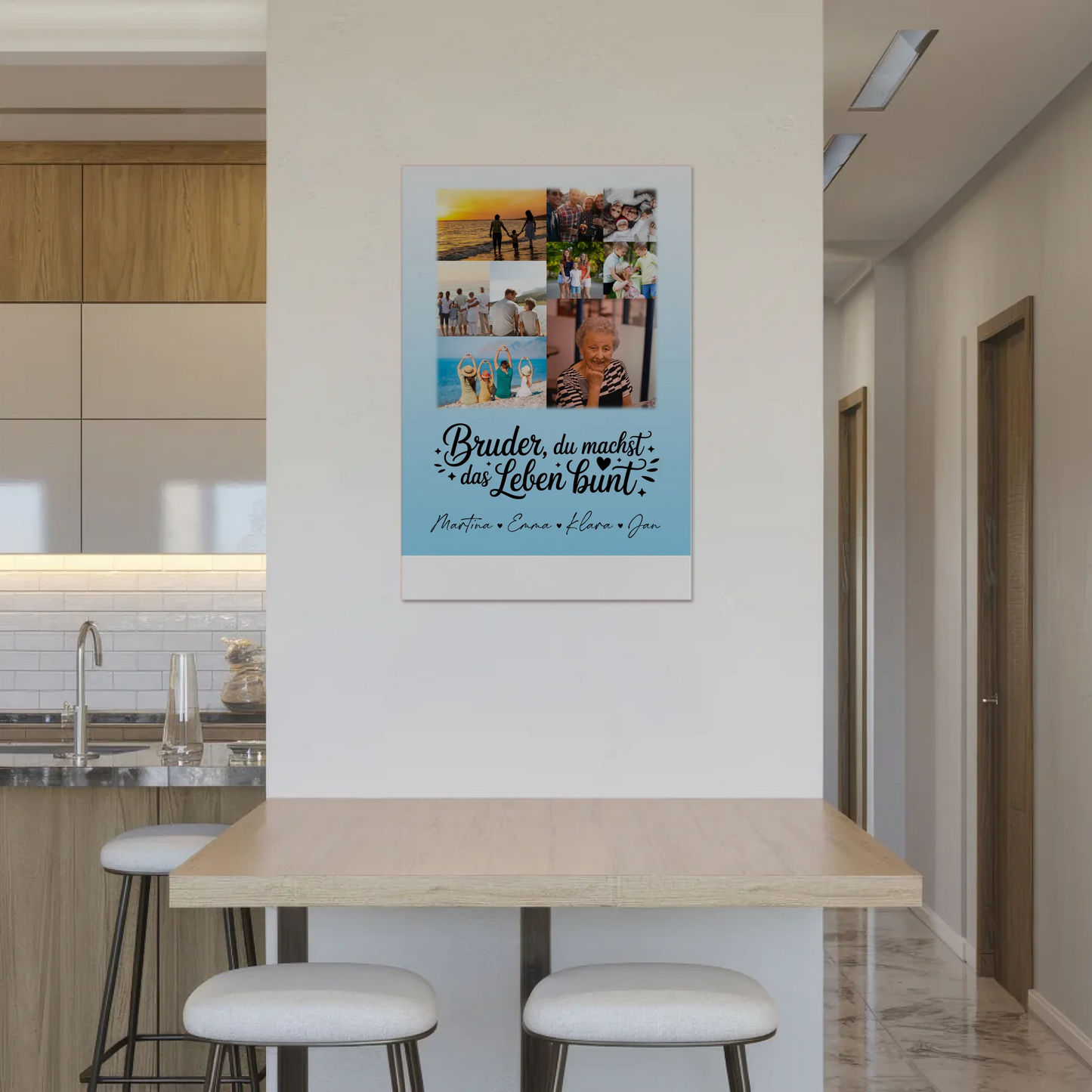 Personalisiertes Fotoboard Poster Magnetisch mit 9 Fotos Bruder du machst bunt Geschenk