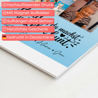 Personalisiertes Fotoboard Poster Magnetisch mit 9 Fotos Bruder du machst bunt Geschenk