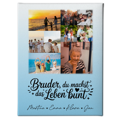 Leinwand Collagen Erstellen mit 9 Fotos Bruder du machst bunt personalisiertes Geschenk 1