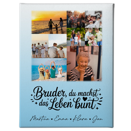 Leinwand Collagen Erstellen mit 9 Fotos Bruder du machst bunt personalisiertes Geschenk 1