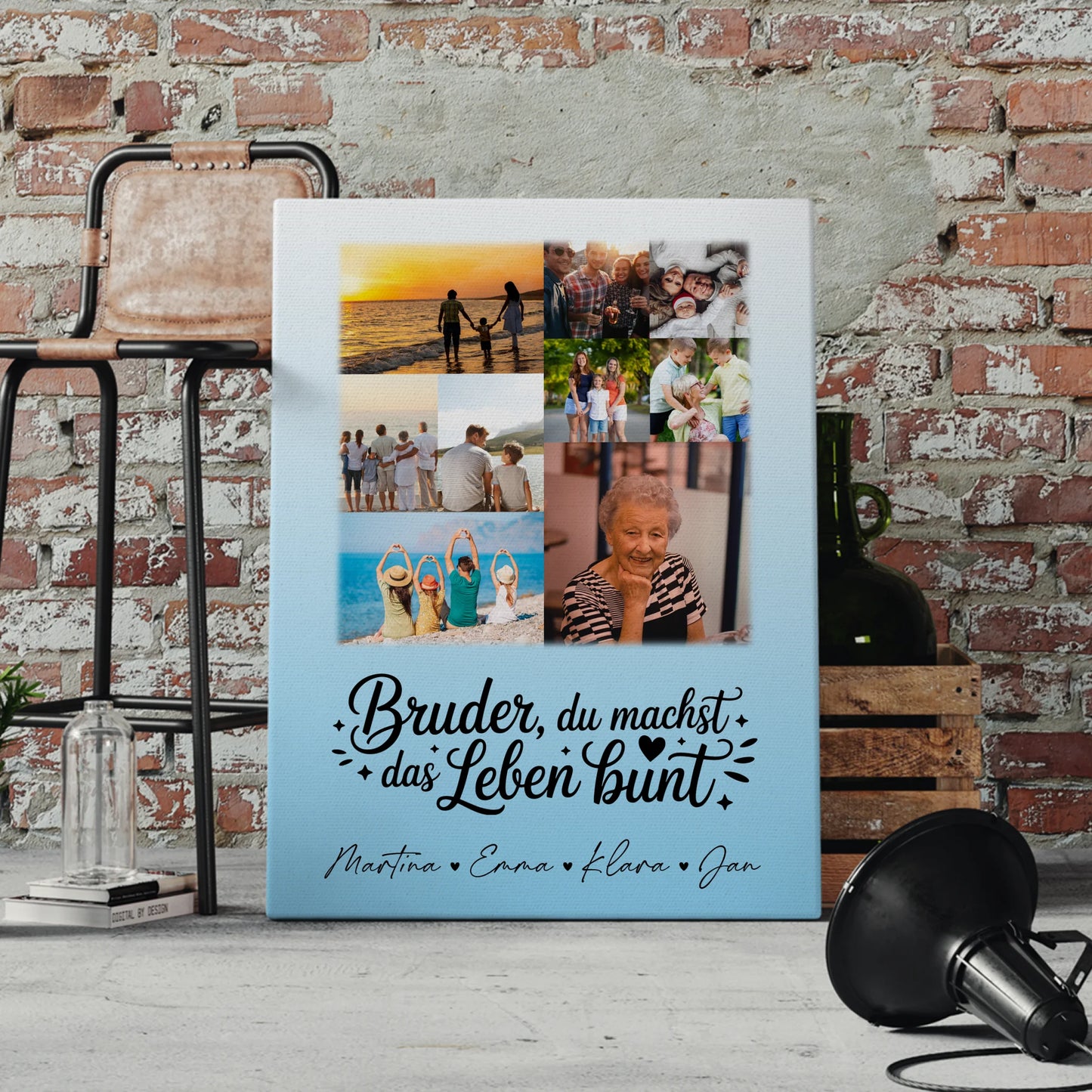 Leinwand Collagen Erstellen mit 9 Fotos Bruder du machst bunt personalisiertes Geschenk 4