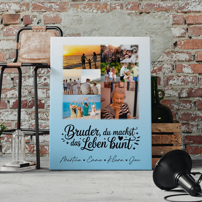 Leinwand Collagen Erstellen mit 9 Fotos Bruder du machst bunt personalisiertes Geschenk 4