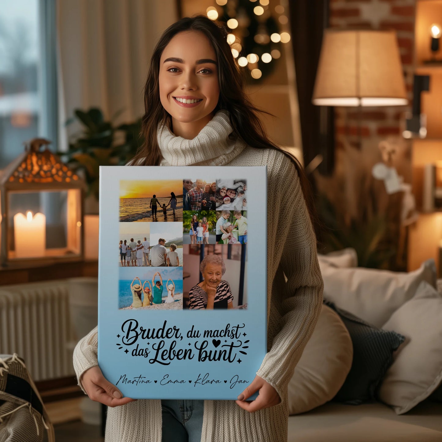 Leinwand Collagen Erstellen mit 9 Fotos Bruder du machst bunt personalisiertes Geschenk 2