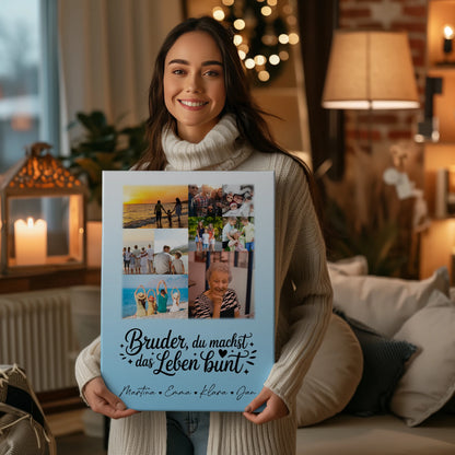 Leinwand Collagen Erstellen mit 9 Fotos Bruder du machst bunt personalisiertes Geschenk 2